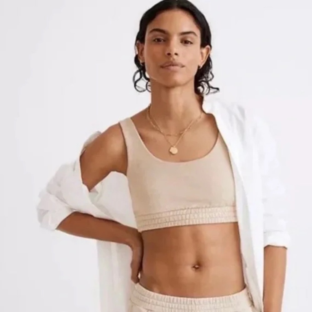 Madewell MWL Sweatshirt Bralette in Dried Flax